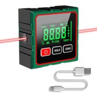 Multifunktionales Messgerät mit 360° Drehfunktion, Doppellaser, Magnetfuß, LED Hintergrundbeleuchtung und Type-C für DIY-Projekte