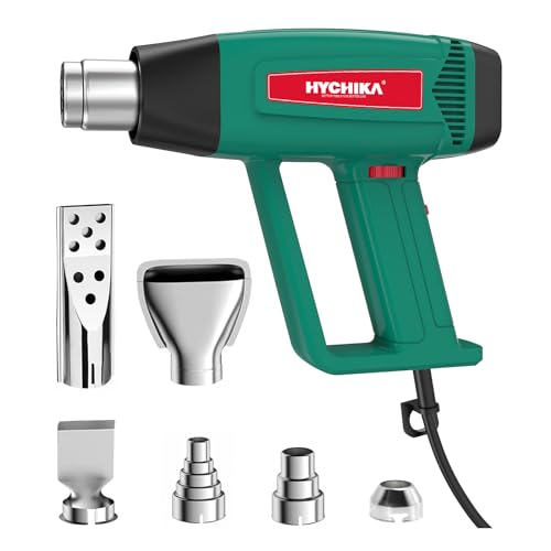 HYCHIKA 1800W Heissluftpistole Kit, variable Temperatur, 6 Düsen, ideal zum Entlacken, Erwärmen und Schrumpfen