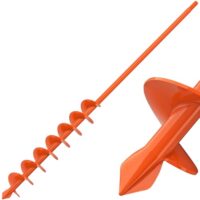 Gartenbohrer für Bepflanzen, Erdbohrer mit Sicherheitskanten und orangefarbener Rostschutzbeschichtung, 5,1 x 81,3 cm