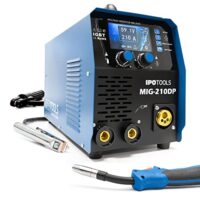 IPOTOOLS MIG-210DP 6in1 MIG MAG Schweißgerät mit 210 A Synergic Puls Doppelpuls Funktion, Fülldrahtschweißgerät und Elektroden/E-Hand/IGBT / 230V