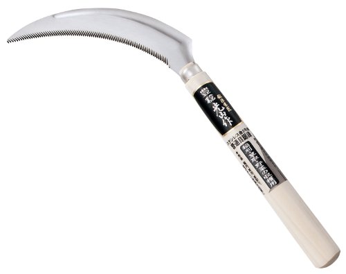 Japanische Falschsichel mit gezackter Klinge, 17 cm für Garten, Gras, Efeu, Ernte, Gemüse, Unkrautbekämpfung aus Molybdän-Edelstahl