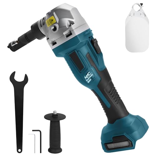 Knabber Blechknabber Kompatibel mit Makita Akku 18V, 800W Kabellose Blechnibbler mit Bürstenlos Motor, 2200U/min, 360° drehbarer Knabberkop Elektrische Blechschere für Edelstahl & Aluminium