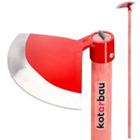 KOTARBAU Gartenhacke Halbrund 180 mm x 90 mm mit Stiel 119 cm, Unkrauthacke, Gartenhacke, Pflanzhacke, Gartenwerkzeug zum Umpflanzen und Jäten