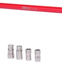 KS Tools 123.0040 Standhahn-Mutternschlüssel-Satz, 6-tlg - hochwertiges Werkzeug für Montage und Demontage von Standhahnmuttern an Wasch- und Spülbecken