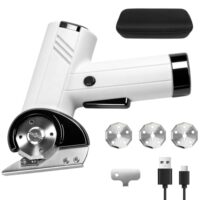 Leise kabellose elektrische Schere, hochlaufende Kartonschneider mit LED-Licht, wiederaufladbare Rotationsschneide-Akkuschere für Filz Teppich Leder Kunststoff Pappe