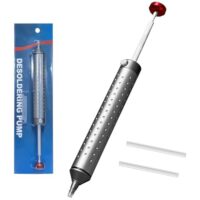 Lötsaugpumpe, Entlötpumpe, Lötsauger Gerät mit 2 Silikondüsen, Entlötsaugpumpe für Elektronik-Reparatur und Demontage von Platinen