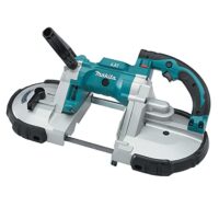Makita tragbare Bandsäge, nur Gehäuse, DPB180Z - Integriertes Arbeitslicht, variable Geschwindigkeit und verstellbarer Fuß