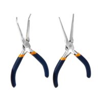 Mini-Spitzzangen Set aus Kohlenstoffstahl, 6 Zoll lang, gerade und 45° gebogen, Federöffnend, für Elektronik, Schmuck und Präzisionsarbeiten
