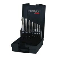 TERRAX Maschinengewindebohrer-Satz M DIN 371/376 Form B mit Schälanschnitt HSSE-Co 5 in Kunststoffkassette - Drillbits in schwarzer Plastikcase