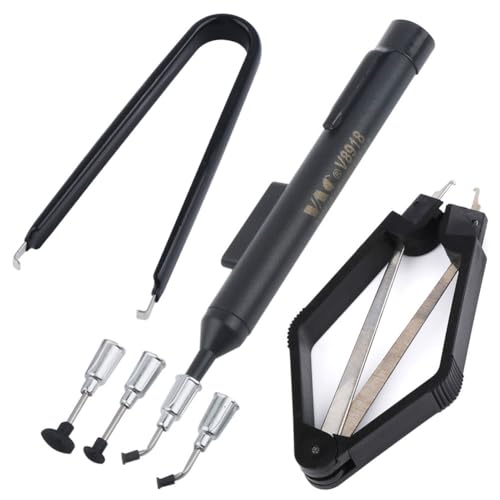 Professionelles Handwerkzeug-Set für PCB-Leiterplattenreparaturarbeiten, enthält PLCC-IC-Extraktor, Vakuum-Saugstift und U-förmigen Spanabzieher für sicheres und effizientes Entfernen von IC-Chips