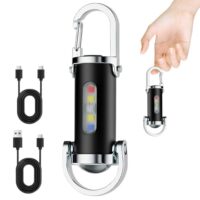 Portabler Rechargeable Bright Keychain Flashlight Phone Charger, mit Power Bank für Outdoor, 1200LM Superhelle Mini-Schlüsselanhänger, Superhelle Mini Led Taschenlampe, Wasserdicht für Haushaltsgebrauch