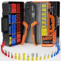 Hochwertiges Crimpzange Set von Preciva für Elektro- und Heimwerkeranwendungen mit stabilen Kabelverbinder und Ratschenmechanik für perfekte Kabelverbindungen