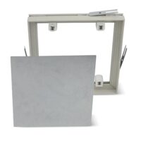 PVC Fliesenrahmen magnetisch 206 x 206 mm, Innenmaß 200 x 200 mm, Revisionsklappe für Fliesenwand und Bad, Trägerplatte mit Magneten