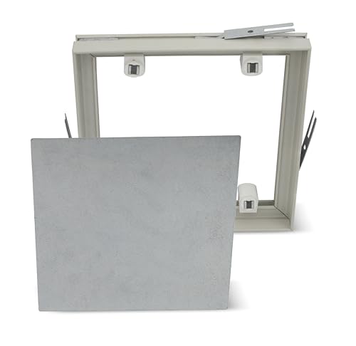 PVC Fliesenrahmen magnetisch 206 x 206 mm, Innenmaß 200 x 200 mm, Revisionsklappe für Fliesenwand und Bad, Trägerplatte mit Magneten