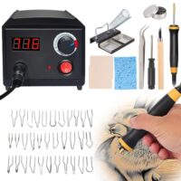 Pyrography-Maschine mit 60W Holzbrenner, Set inkl. 2 Stiften und 30 verschiedenen Heizdrähten für Holz, Leder, Kunstwerk und Kürbisse