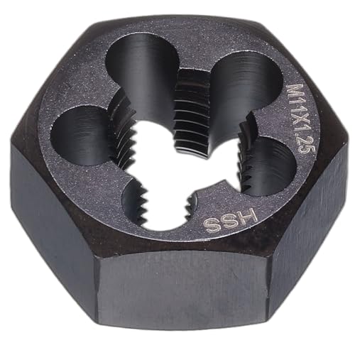 Sechskant-Schneideisen für Gewindebearbeitung, hochwertiger HSS-Stahl, 6-flächige Seiten, ideal für Rechtshänder, Schwarz
