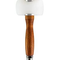 Professionelles Werkzeug für die Lederverarbeitung - QWORK Leder Schnitzhammer mit Holzgriff und Nylon-Hammerschwanz in T-Form
