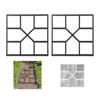 Relaxdays Pflasterform, 2er Set, schalungsform für Garten und Beton Gießform. Schwarze Form mit 4x40,5x40,5 cm Abmessungen.