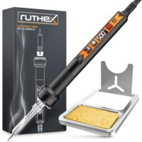 Lötkolben mit LED-Display, 90W, Temperatur einstellbar zwischen 150°C und 500°C, Abkühlphase mit LED-Temperaturanzeige, inklusive Lötspitze und Ablageständer