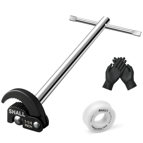 Shall-Waschbecken-Schlüssel, 27,9 cm (11 Zoll), verstellbarer Spültischschlüssel, vollständig poliert, mit 3/8 Zoll bis 1-1/4 Zoll Backenkapazität für schwer erreichbare Stellen