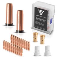 26-teiliges Premium MIG MAG-Verschleißteilesatz für STAHLWERK MIG MAG-Schweißbrenner mit hochwertigen Schweißzubehör, einschließlich Gasdüsen, Stromdüsen und Keramik-Diffusor