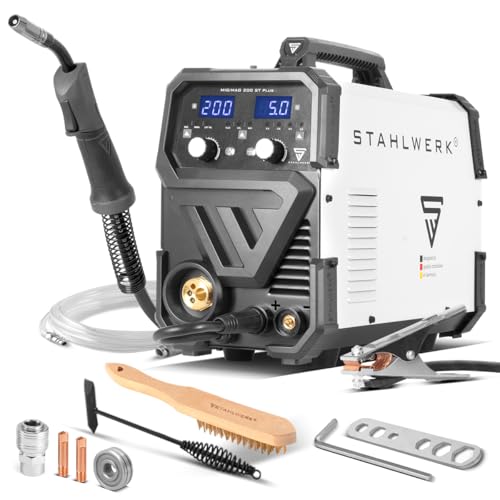 STAHLWERK Schweißgerät MIG/MAG 200 ST, IGBT-Inverter mit 200 A, Schutzgasgerät, synerg. Drahtvorschub, FLUX geeignet, Lift-TIG & MMA (E-Hand/ARC) funktionsfähig