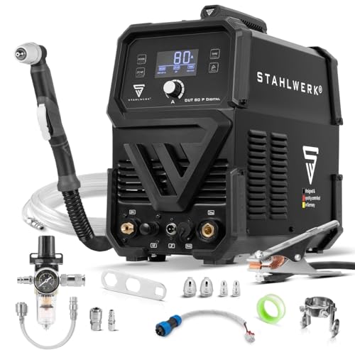 STAHLWERK Plasmaschneider CUT 80 P Digital - Inverter Plasma Cutter mit HF-Pilotzündung und THC-Schnittstelle für CNC-Höhenregelung