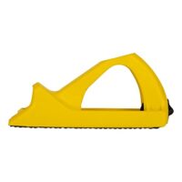 Stanley Surform Hobbyblockhobel mit gelber Plastikklinge auf weißem Hintergrund, einfacher und werkzeugloser Blattwechsel, perfekt für kleinere Arbeitsstücke