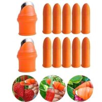 Komfortables Daumenmesser für Gartenarbeit mit 12 Stück Silikon-Daumenschutz, geeignet für verschiedene Fingergrößen und ideal für die Arbeit im Garten