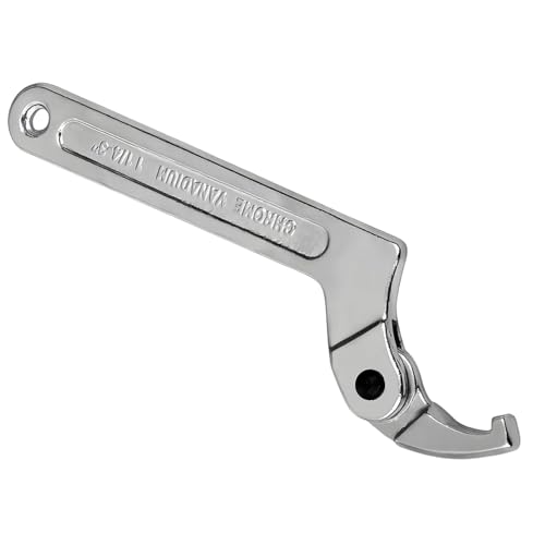Verstellbarer Hakenschlüssel, silberfarbene Verstelltabelle, 32-76 mm Vierkantkopf, Werkzeug für Praxis und Industrie