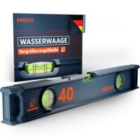 Wasserwaage 40cm magnetisch mit Bruchfester Weitwinkellibelle und Gefälle-Anzeige, ideal für Pflaster- und Terrassenbau