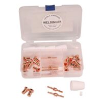 WELDINGER CUTSet2 lang Verschleißteile für Plasmaschneider PS 51/52/EPS 180 - hochwertiges 37-teiliges Set mit Keramikkappen, Schneiddüsen und Elektroden