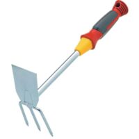 Hochwertige Doppelhacke von WOLF Garten, multi-star-System für effiziente Arbeit im Garten, 2-in-1-System für hacken und lockern, Komfortzone am Griff, drei spitze Zinken, Made in Deutschland