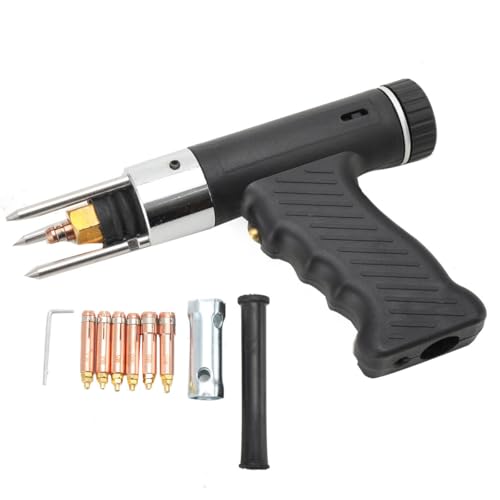 YILIKISS Kondensator-Entladungsschweißpistole, 1 Stück Kondensatorentladung Bolzenschweißpistole Bolzenschweißbrenner Schweißbrenner + 6 Stück M3 bis M10 Spannzange