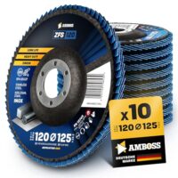 10x Fächerscheiben für Stahl und Edelstahl zum Polieren, Entrosten, Kehlnaht schleifen und Lamellenschleifschneiden