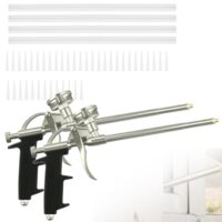 Zwei PU Schaumpistolen mit langen und kurzen Düsen zum Abdichten und Füllen von Räumen, Balkontürmen und Fenstern