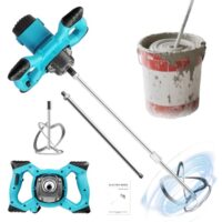 Ergonomisches Rührgerät mit 6-Gang-Drehzahlregulierung, zum professionellen Mischen von Beton, Mörtel, Putz und Farbe.