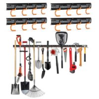 3-H Wandhalterung für Gartengeräte, 4 x 42 cm Vollstahl Schwerlast, für Garage und Gartenhaus