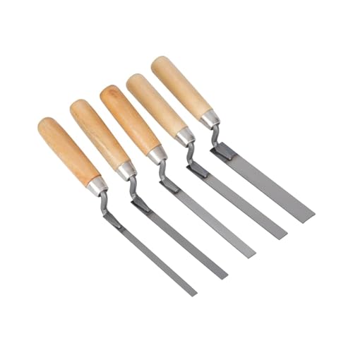 Professionelles 5-teiliges Set aus Fugenkellen und Brick Jointer für Verfugungs- und Putzarbeiten, ideal zum Verfugen von Ziegelmauerwerk und Fliesen