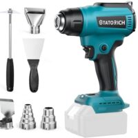 Ergiebiges Heissluftgeblaes mit Digitalem LCD-Display und Einstellbarer Temperatur und Luftkontrolle, kompatibel mit Makita 18V Akkus