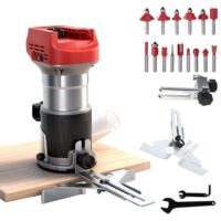 Akku-Oberfräse für Milwaukee 18V-Akku, 800W Handfräse für Holzbearbeitung mit 6 Geschwindigkeiten und bürstenlosem Motor