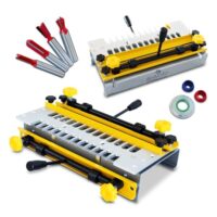 BAMATO Zinkenfräsgerät BFS-350 für präzise Holzverbindungen, Arbeitsbreite bis 340 mm, inklusive 1/2" Schablone, robustes Zinkengerät für Oberfräsen im Möbelbau