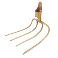Dunkhacke mit 4 Zinken für Bodenauflockerung und Mistbearbeitung, ergonomische Formulation des Handles