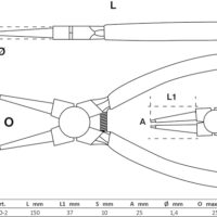 Hochwertige Sprengringzange mit gerader Form und 150 mm Länge, ideal für Innensprengringe, rutschhemmend