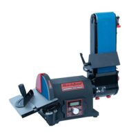 BUCKTOOL 700 W VFD-Motor-Bandschleifmaschine, Tischschleifmaschine-Kombination mit variabler Drehzahl und großer Schleifscheibe
