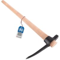 Bauster Spitzhacke 1,5 kg mit Holzstiel und Keilhaue zum Auflockern von harten Böden und zum Aufbrechen von Mauern