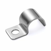 Hochleistungs-Rohrschelle mit Einzelloch-Metallkabelschellen für Kabel und Leerrohr Befestigung Ø14 mm Silber, 20 Stück