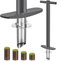 Multifunktionales Gartenwerkzeug für die Pflege von Zwiebeln, Tulpen und Narzissen. Einpflanzhilfe mit umgedrehtem Bodenlöser für verdichtete Erde.
