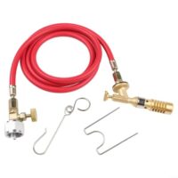 Propanbrenner aus Messing mit 1,5 m Schlauch für MAPP MAP Pro Gas - einstellbare Flamme für Sanitär, Löten und Schweißen