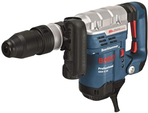 Bosch Professional Schlaghammer GSH 5 mit Spitzmeißel und Werkzeughandwerkkoffer, Leistung 1.100 Watt, Schlagenergie 7,5 J